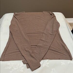 Brown Long Sleeve Top with Studded Design